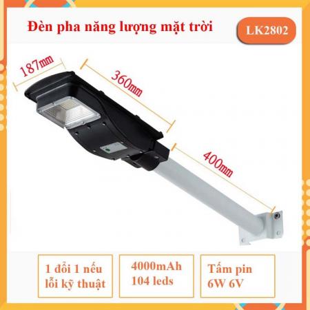 Đèn năng lượng mặt trời LK2802 60w liền thể 